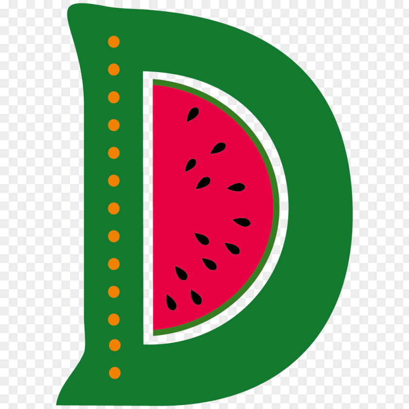 D Watermelon Letter Alphabet Clip Art PNG