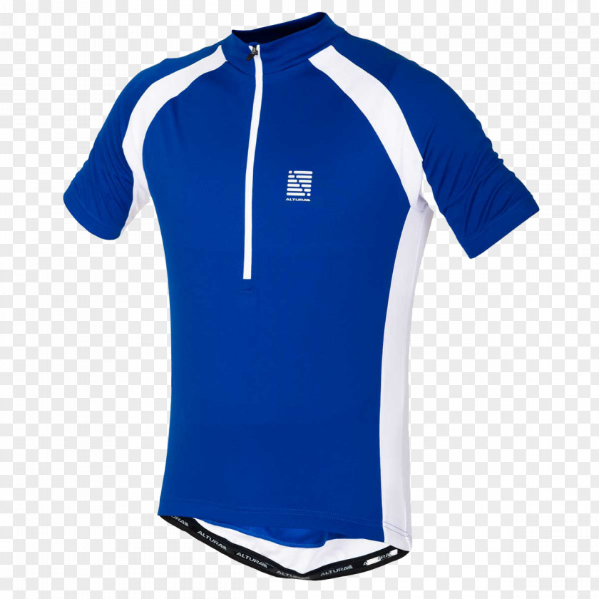 White Short Sleeve T-shirt Blue Sports Fan Jersey Cycling PNG