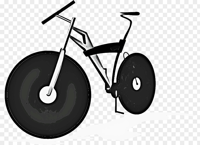 Blackandwhite Bicycle Tire Mountain Cartoon PNG