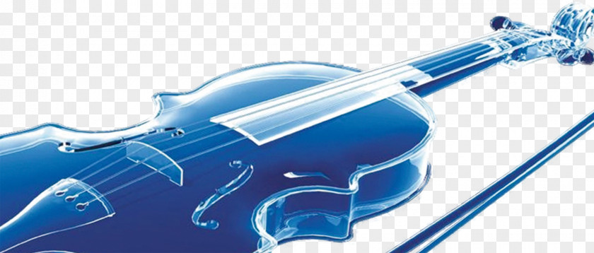 Crystal Aesthetic Exquisite Musical Instrument Violin Blue PNG