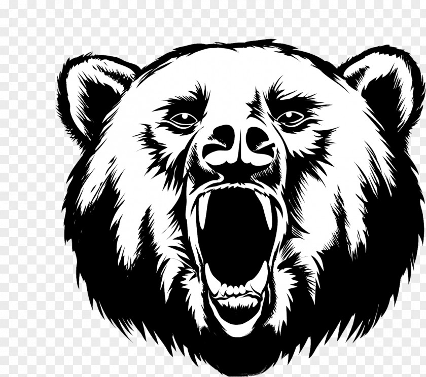 Brown Bear Roar Head Snout Grizzly Wildlife PNG