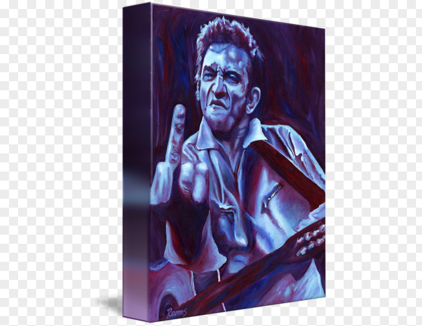 Johnny Cash Modern Art Poster Portrait PNG
