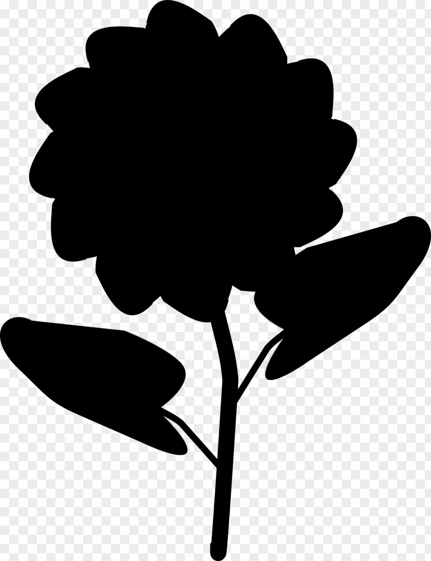 M Clip Art Leaf Silhouette Plant Stem Black & White PNG