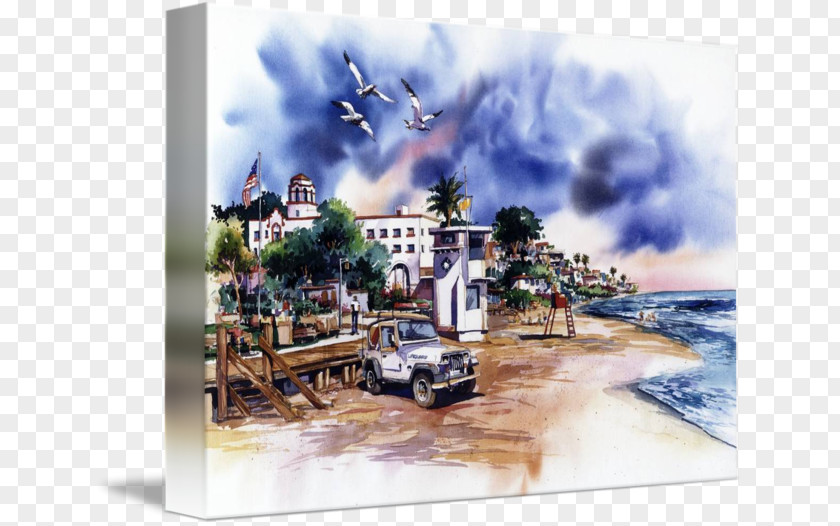 Painting Laguna Beach Watercolor Oil Art PNG