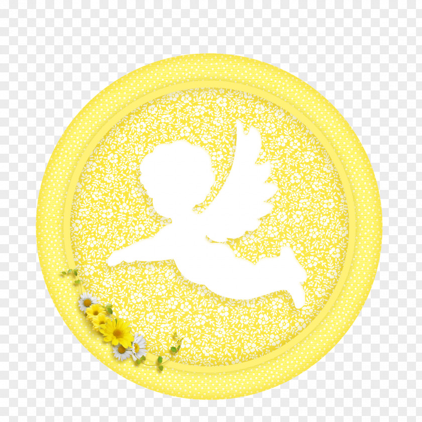 Plate Paper Doily Lace Yellow PNG