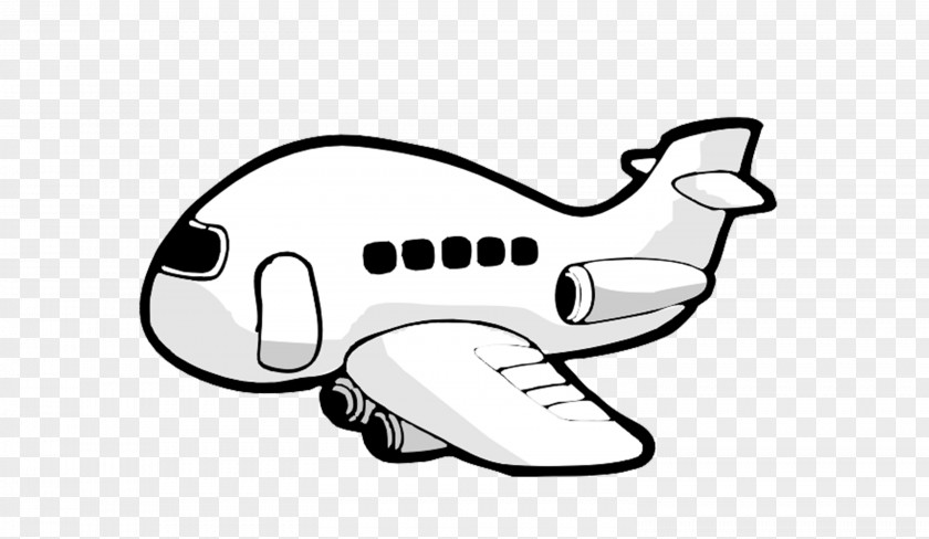 Aircraft Airplane Black And White Clip Art PNG