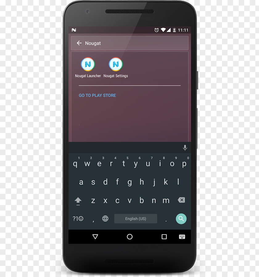 Android Nougat Feature Phone Smartphone Dark Theme PNG