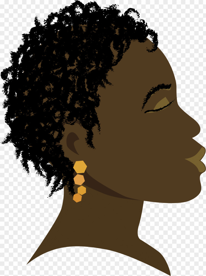 Curly Africa Woman Clip Art PNG