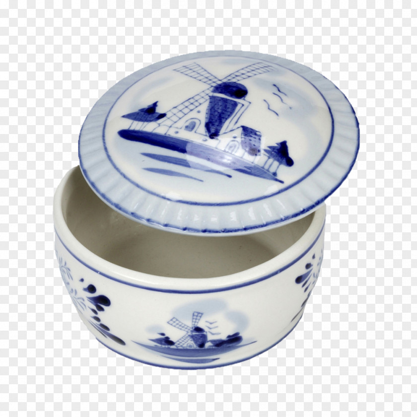 Design Blue And White Pottery Lid PNG