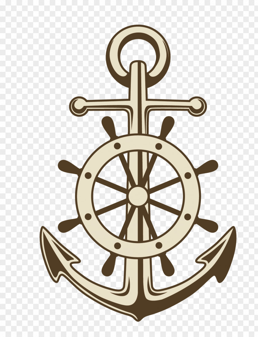 Vector Painted Anchor Ships Wheel Paper Clip Art PNG
