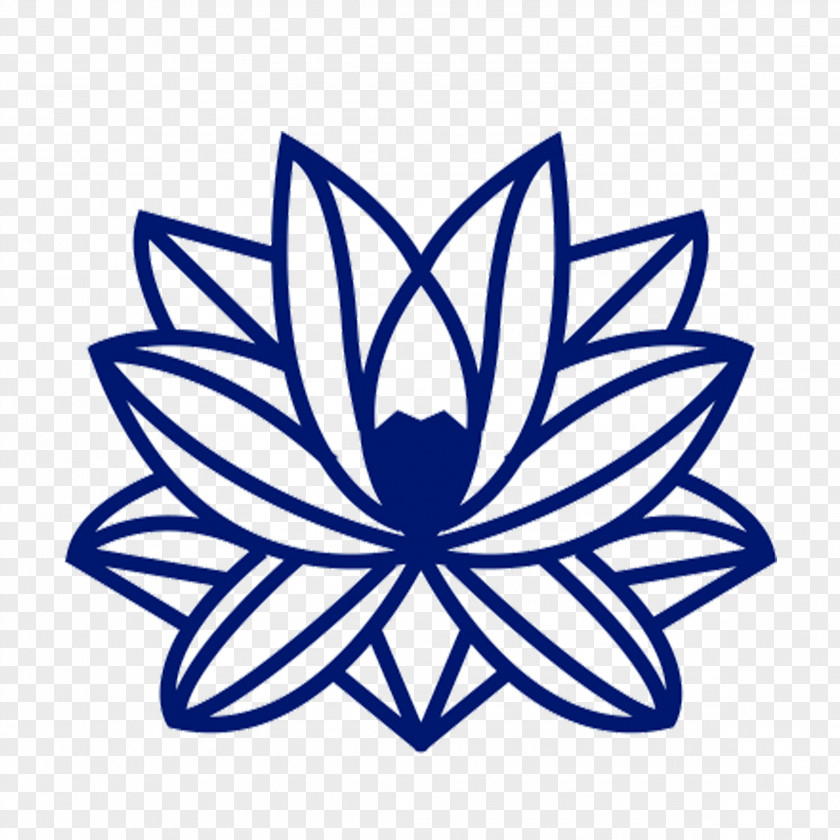 Country Wind Blue Lotus Edge Lattice Clip Art PNG