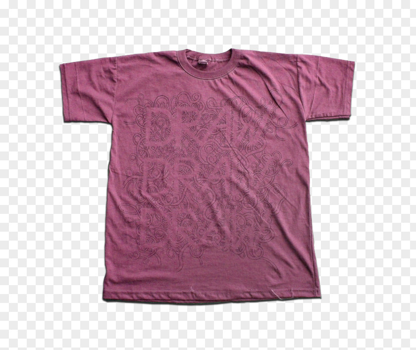 Drawing T-shirt Shoulder Sleeve Pink M PNG