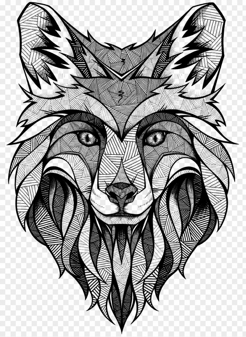 Fox Drawing Sketch Tattoo Artist Face Illustration PNG