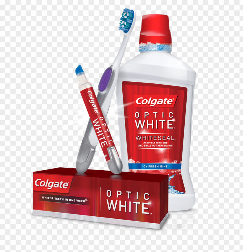 Toothpaste Mouthwash Colgate Optic White Tooth Whitening Max Toothbrush PNG