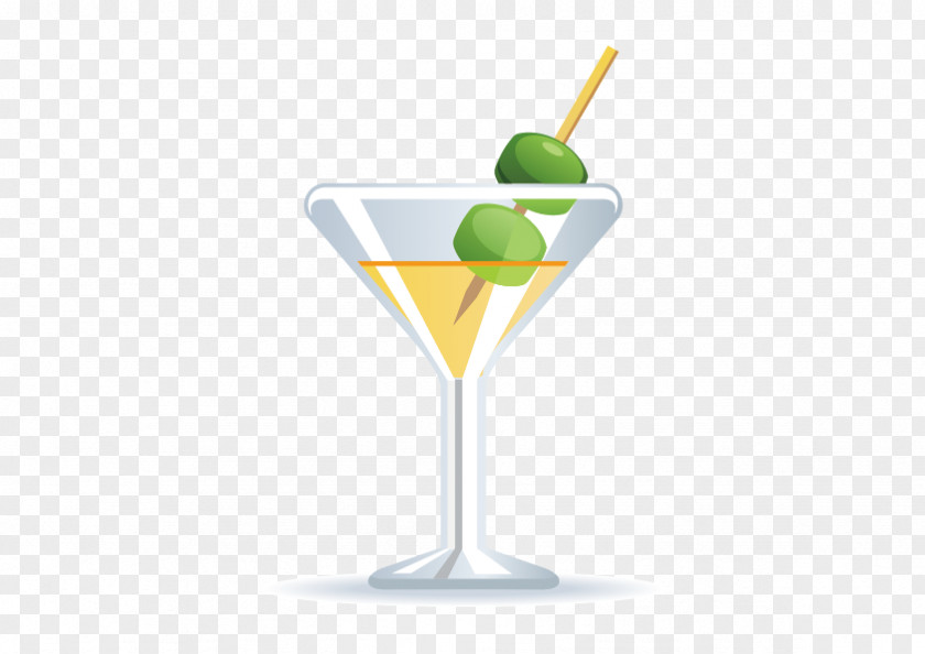 Vector Cocktail Martini Garnish Glass PNG