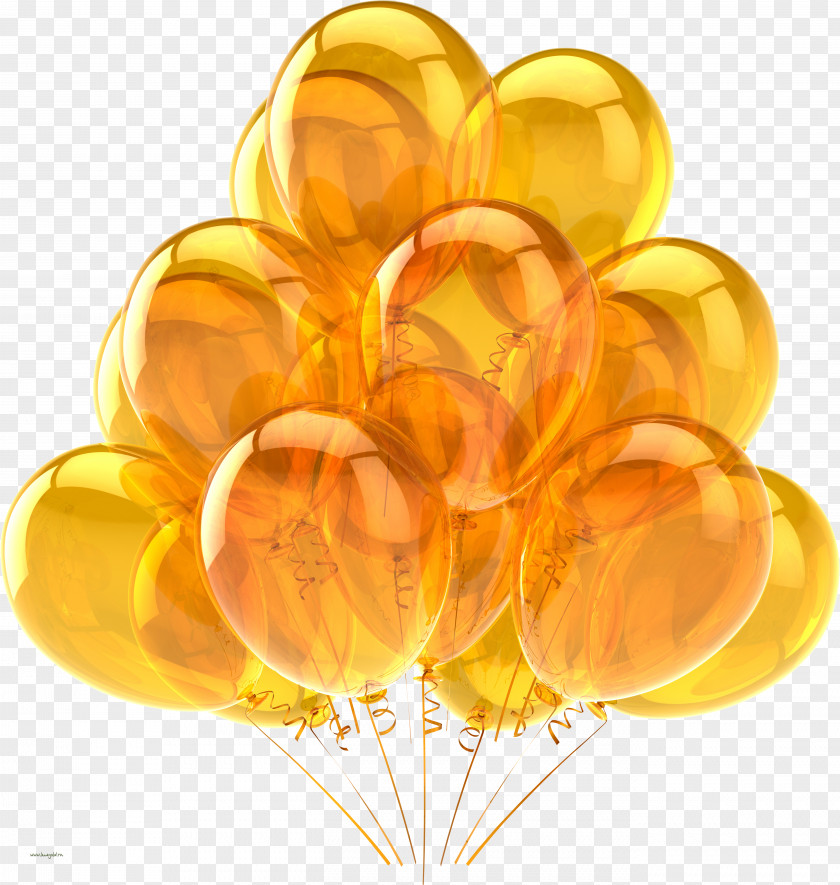 Yellow Balloon Birthday Party Clip Art PNG