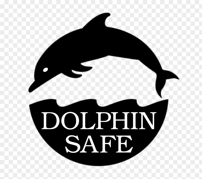 Black Dolphin Safe Label Logo PNG