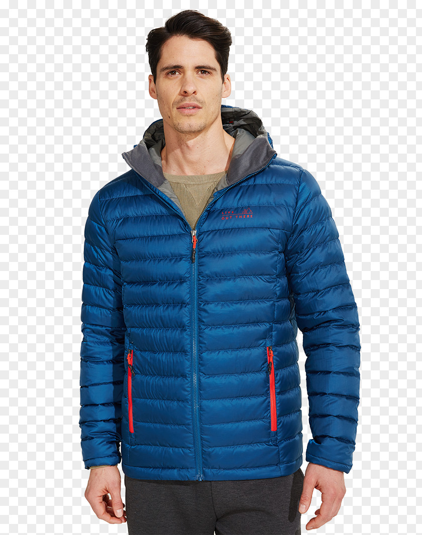 Blue Jacket With Hood Hoodie Sweater Clothing Shirt PNG