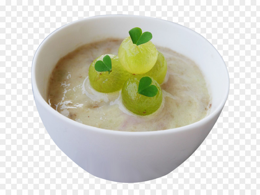 Grapes Banana Panna Cotta Leek Soup Milk Breakfast PNG