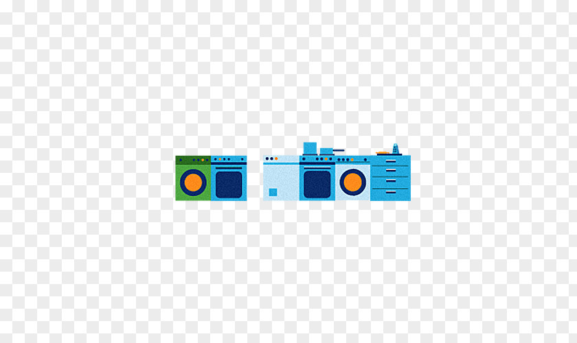 Hand-painted Blue Radio Magnetic Tape PNG