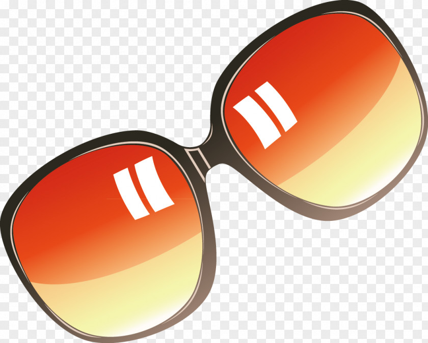 Handsome Red Sunglasses Decorative Vector PNG