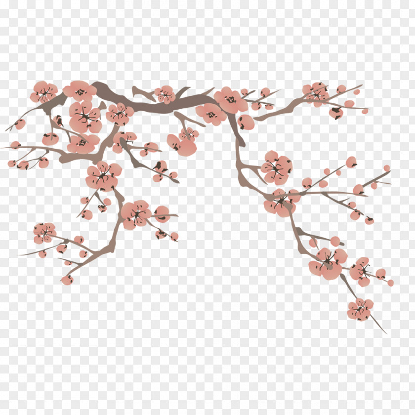 Plum Flower Blossom Red Clip Art PNG