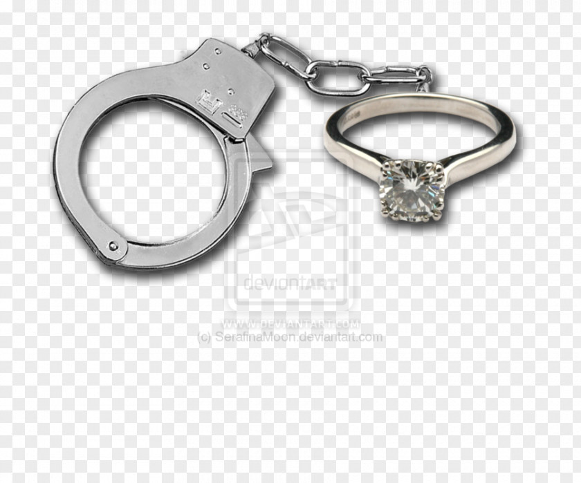 Silver Body Jewellery Handcuffs PNG