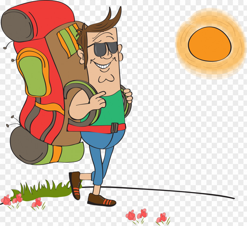 A Man Carrying Backpack Tourism Royalty-free Clip Art PNG