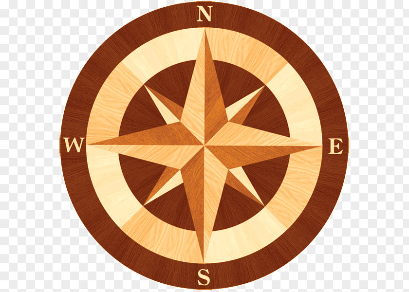 Compass Tile Wood Flooring Inlay PNG
