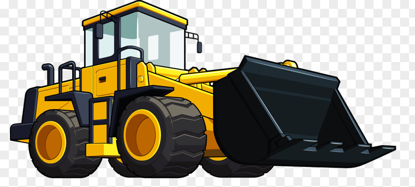 Hand-painted Bulldozers Loader Heavy Equipment Excavator Clip Art PNG