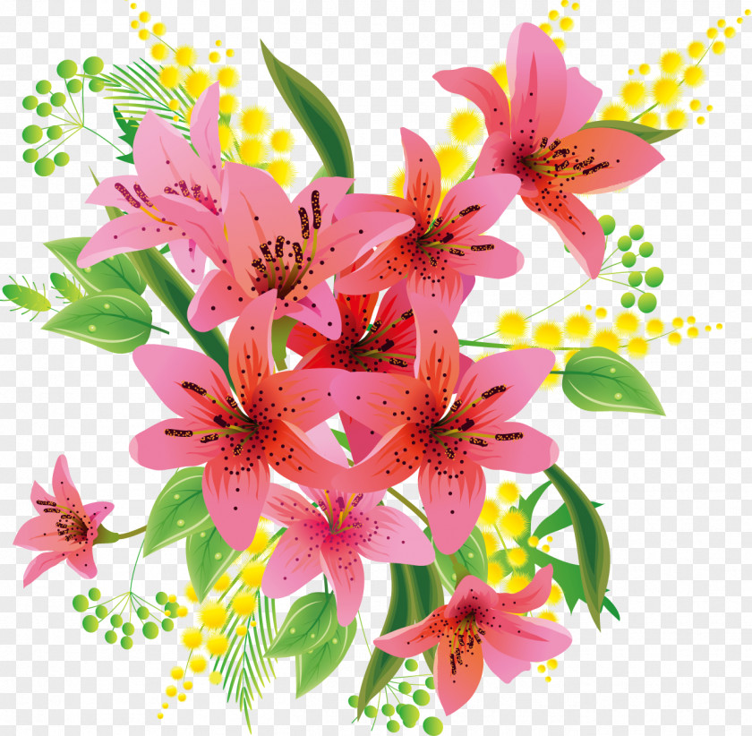 Lilium Bouquet Flower Bunch PNG