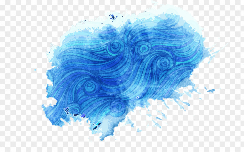 Blue Cartoon Lake Texture PNG