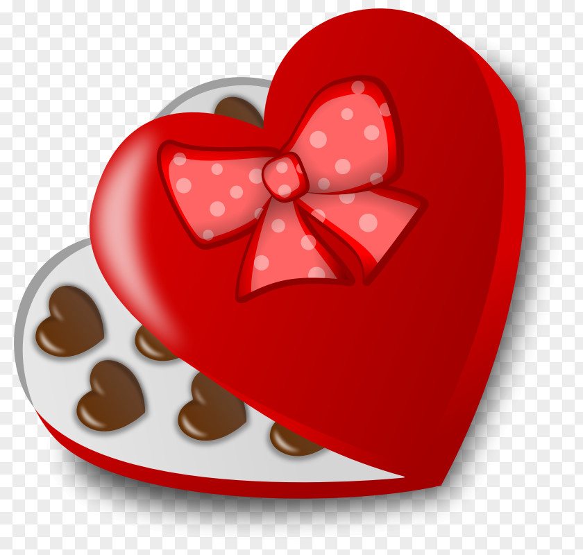 Chocolate Box Valentine's Day Candy Heart Clip Art PNG