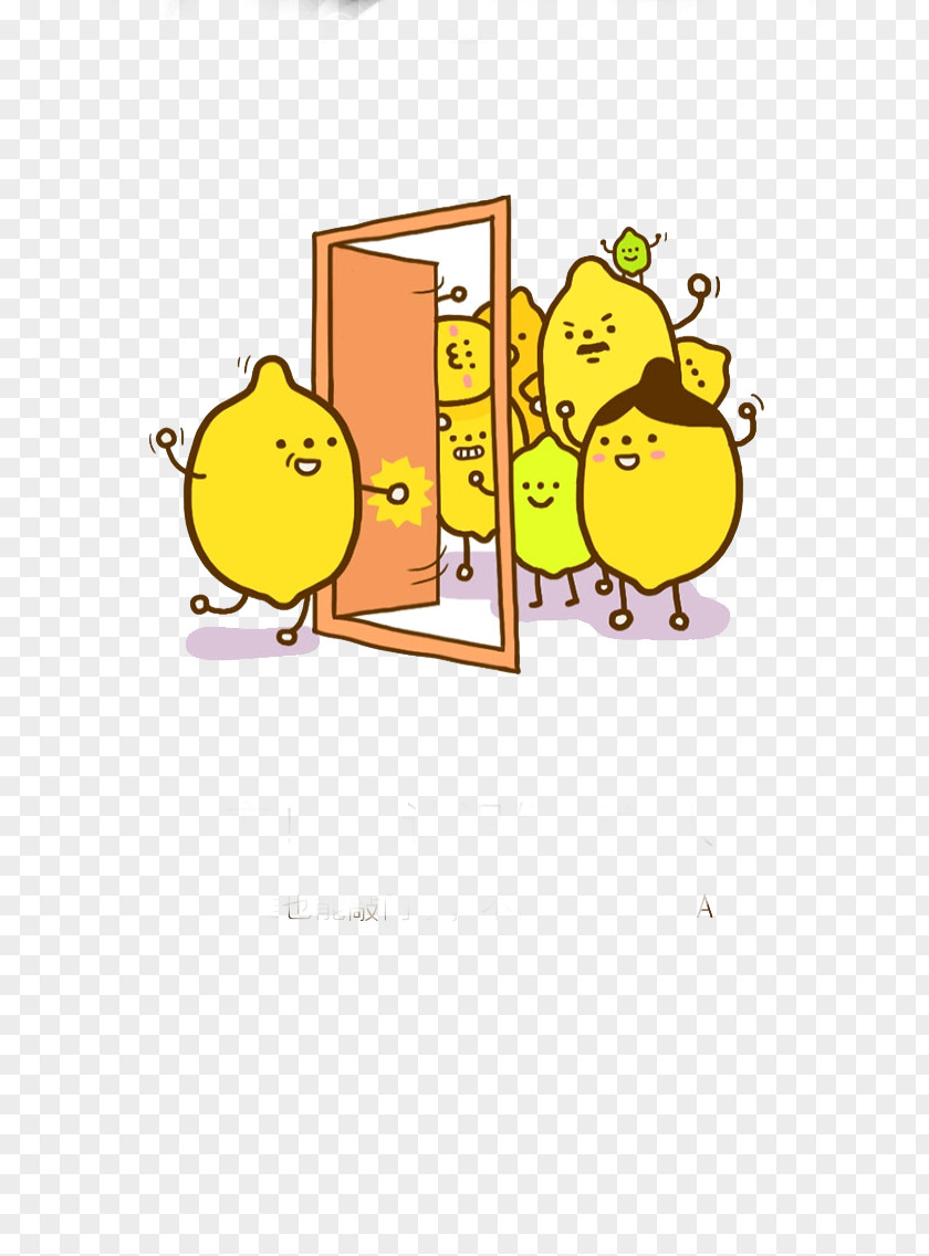 Flat Cartoon Lemon Logo Icon PNG