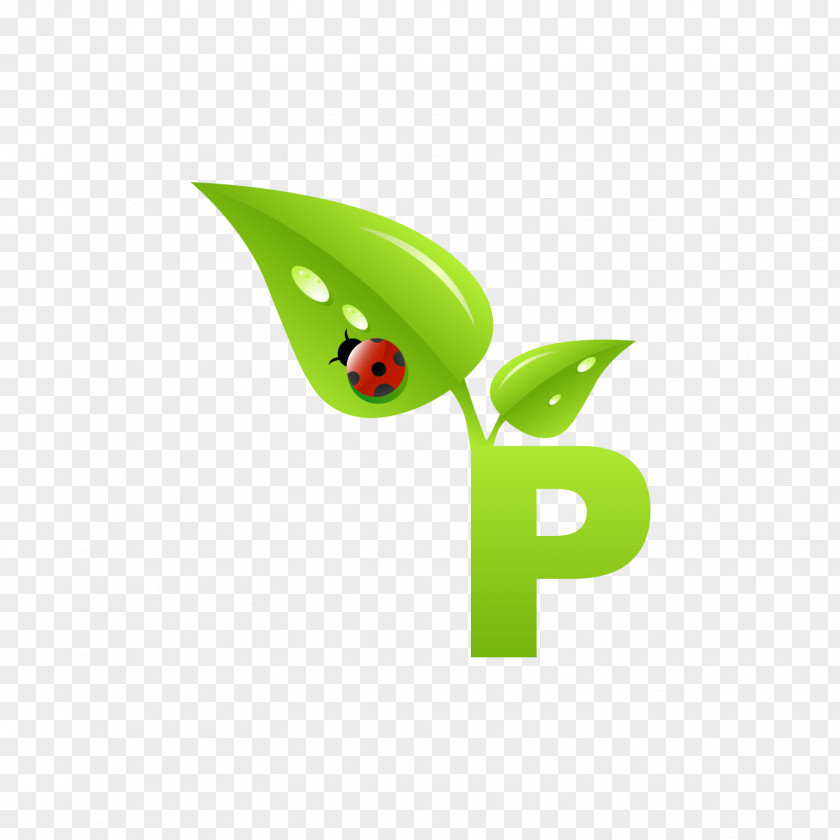 Green Plant Alphabet P Logo Wallpaper PNG