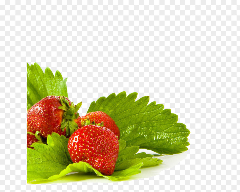 Strawberry With Leaves Food Menu PNG