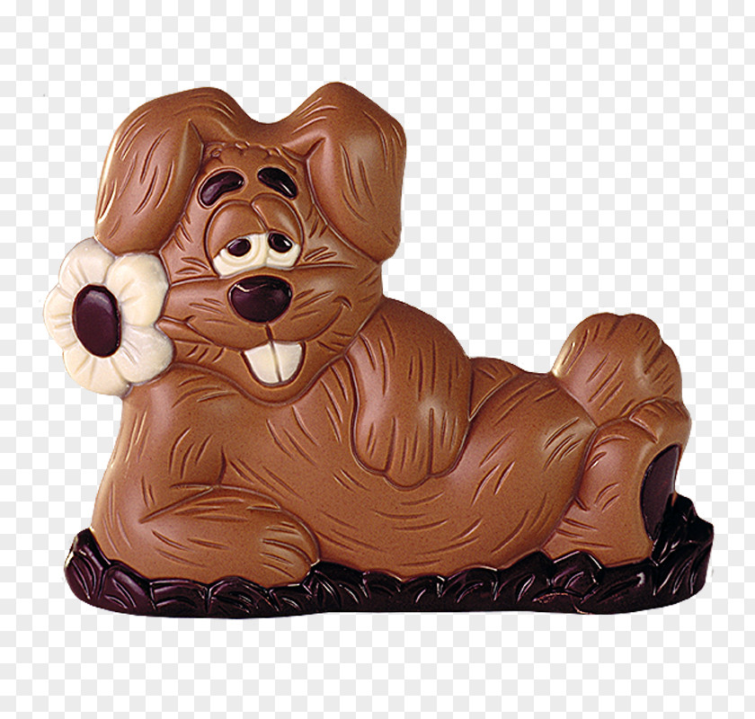 Chocolate Bunny Dog Figurine PNG