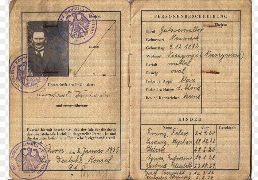 Passport Germany Document German Invasion Of Poland PNG