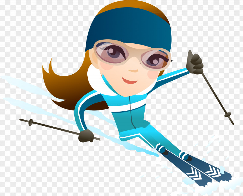 Animation Cartoon Winter Skiing PNG