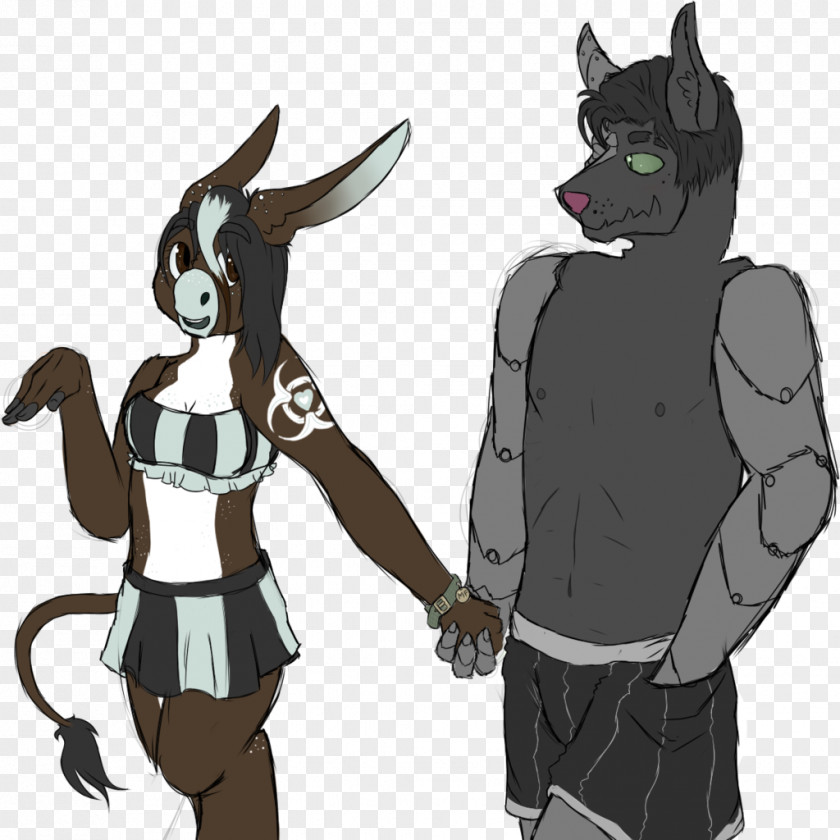 Couple Sketch Cat Horse Legendary Creature Mammal PNG