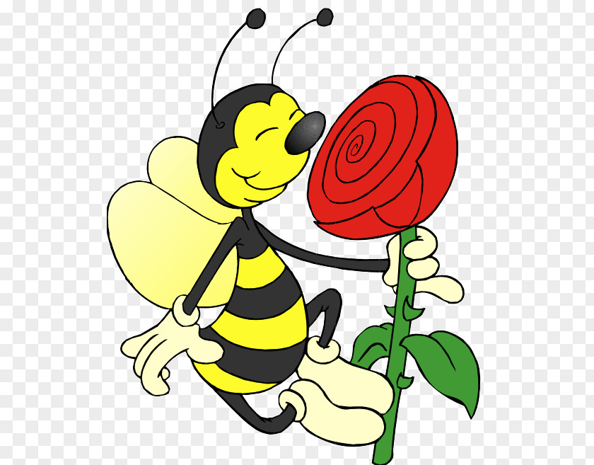 Bee Western Honey Flower Rose Clip Art PNG