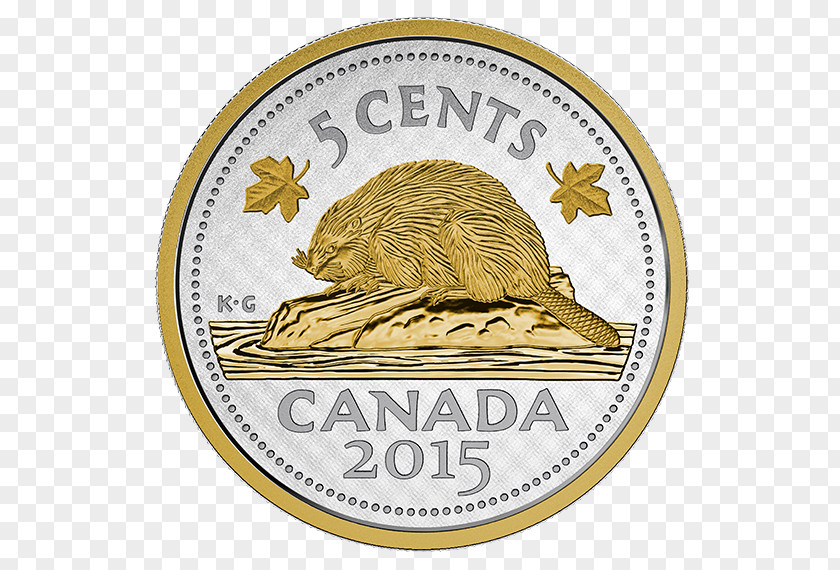 Gold Coins Canada Beaver Silver Coin Nickel PNG