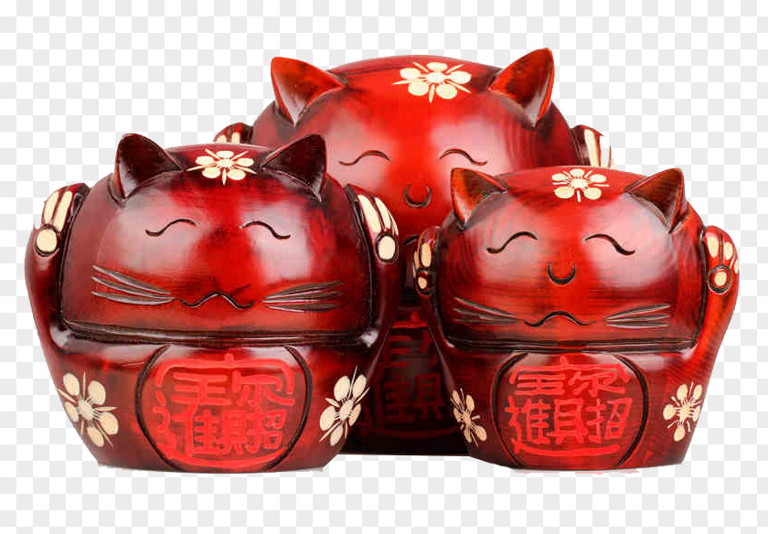 Peach Lucky Cat Piggy Bank Maneki-neko Taobao PNG