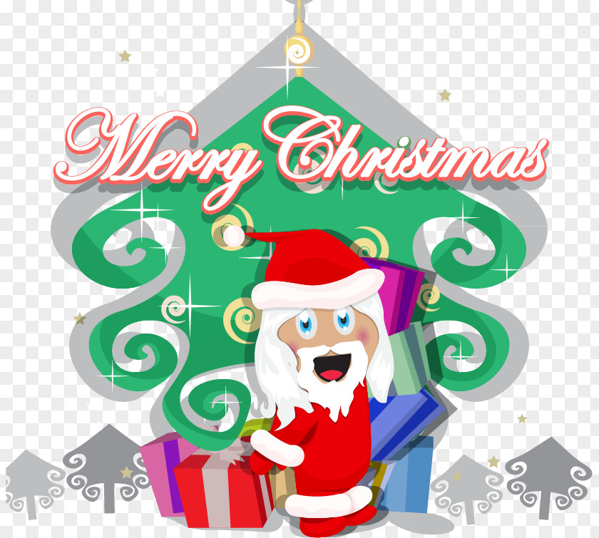 Christmas Santa Claus Vector Material Ornament Tree Clip Art PNG