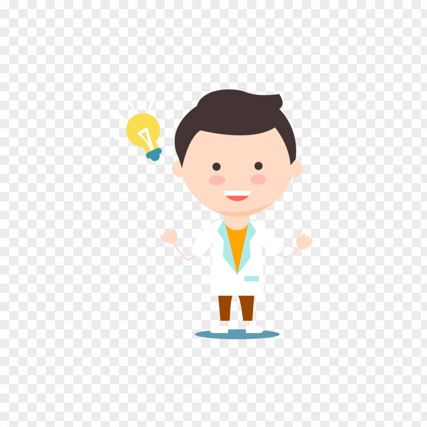 Male Scientist And Light Bulb Euclidean Vector Computer File PNG