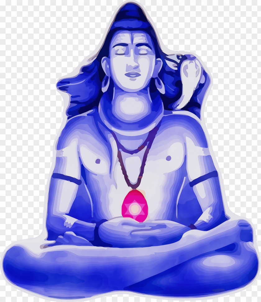 Meditation Sitting Electric Blue Statue Physical Fitness PNG