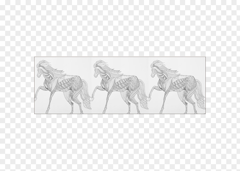 Silk Pattern Giraffe Horse Pack Animal Line Art Sketch PNG