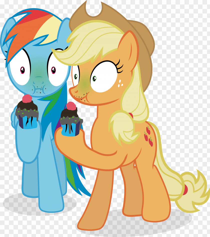 Horse Pony Rainbow Dash Applejack Cupcake PNG