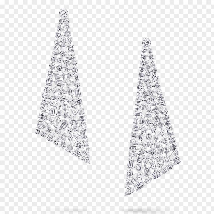 Diamond Triangular Pieces Earring Jewellery Graff Diamonds PNG