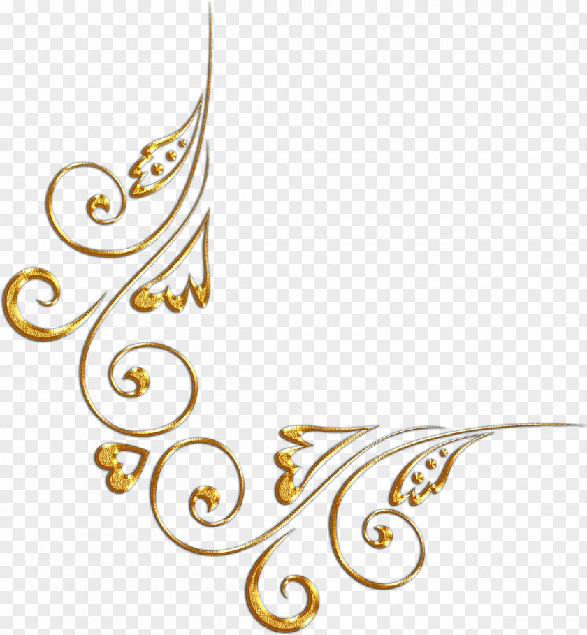 Gold Floral Email IFolder PNG